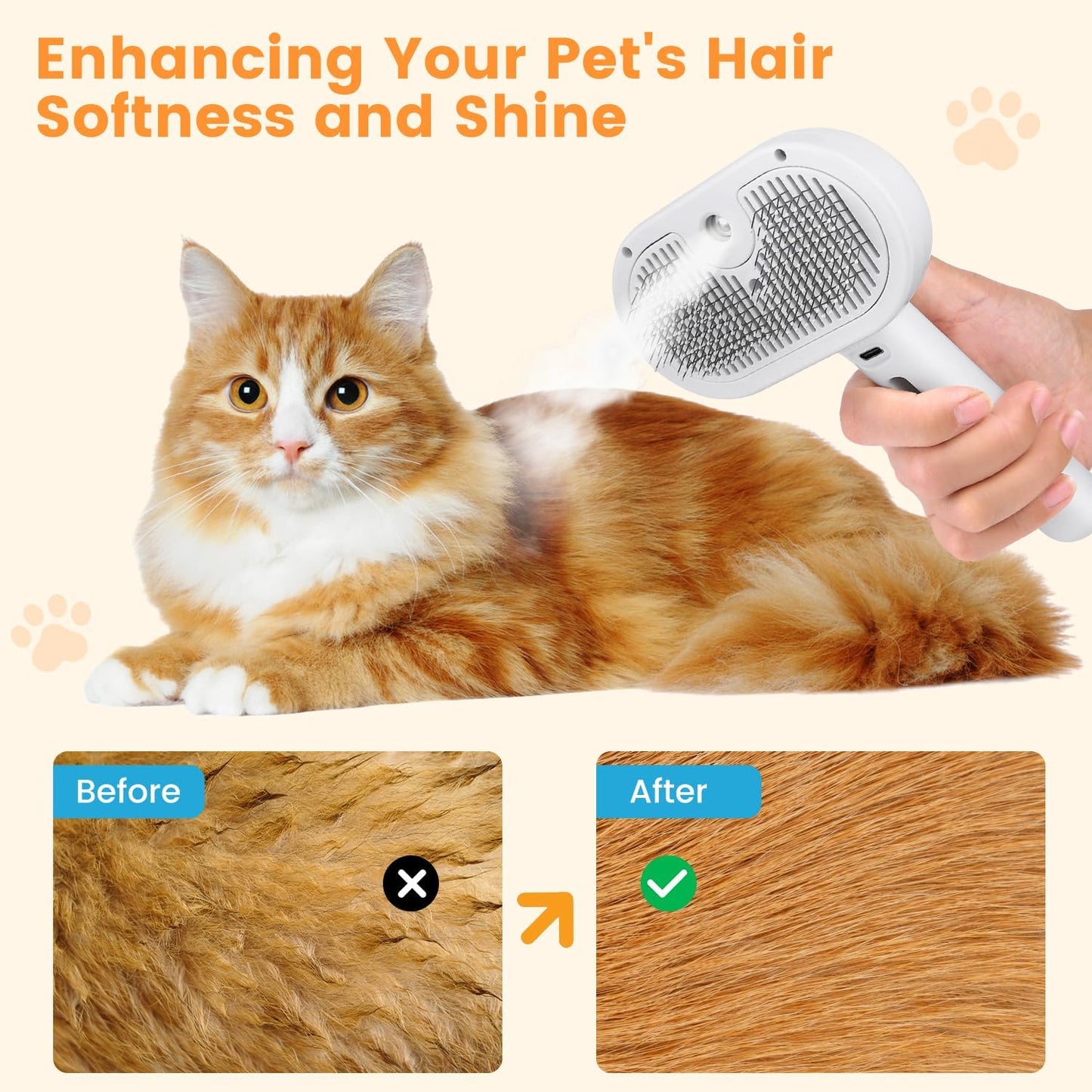 3-in-1 Pet Steam Brush