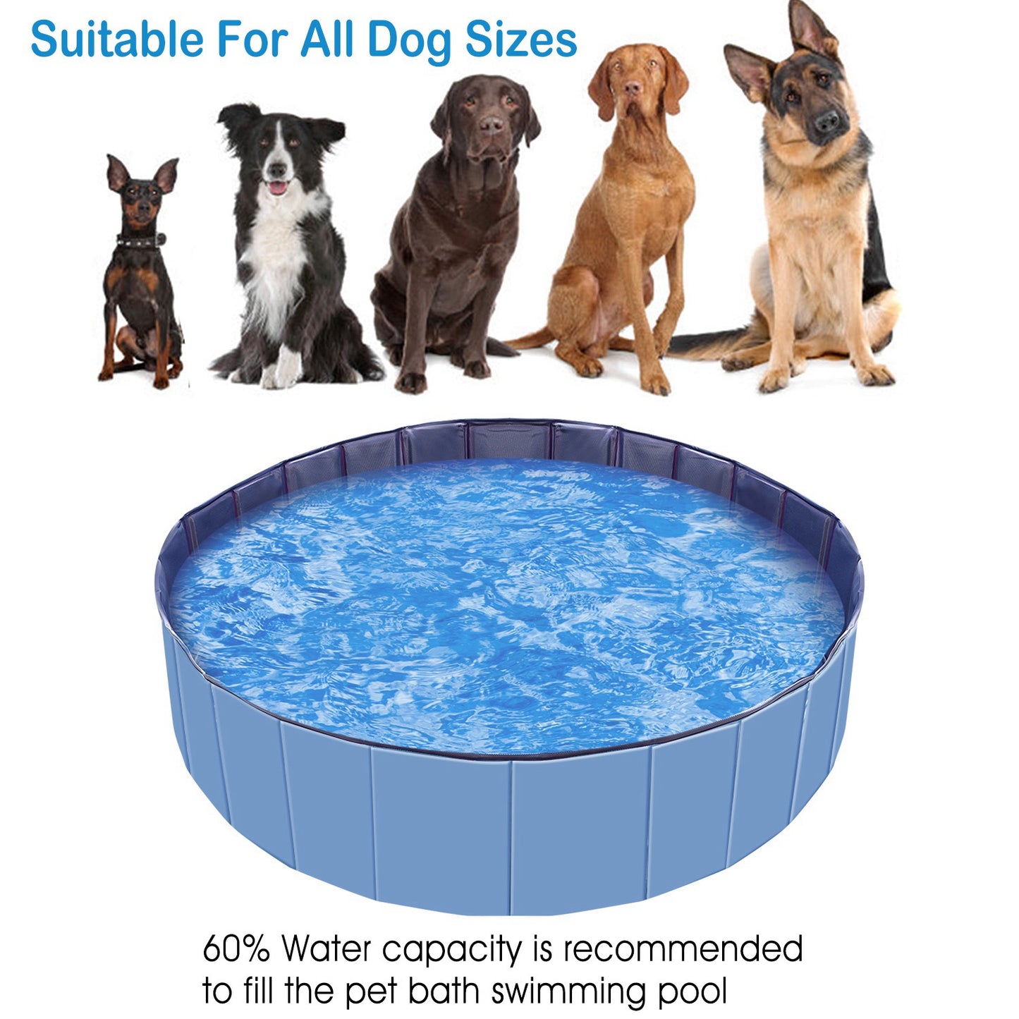 Foldable Pet Swimming Pool (63 inch)